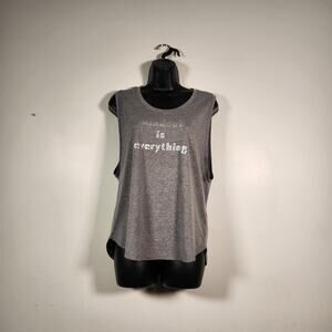 FABLETICS Janis Graphic Muscle Tank Womens S Grey Silver MIND SET IS EVERYTHING